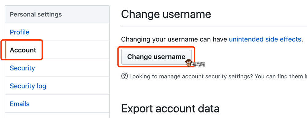 GitHub Change username